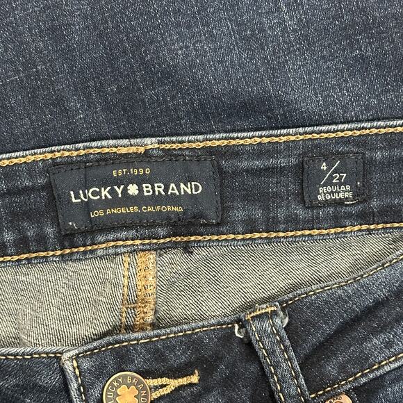 Lucky Brand Lolita Bootcut Jeans Womens 4 Dark Wash Stretch Faded Western Y2K - Picture 7 of 10